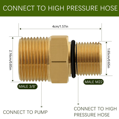 Quickly Connect Brass Adapter For High Pressures Systems M 22 2