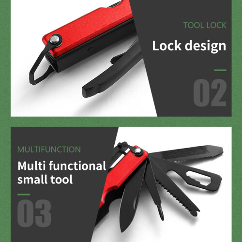 Sturdy Stainless Steel Folding Axes Hammer Multi Tool 13-Red 2