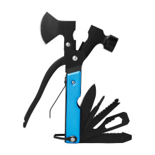 Portable Stainless Steel Survival Axes With 13 Tool For-Blue