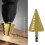 Hexagonal / Round Shank Straight Grooves Black-Hex Handle Gold 3