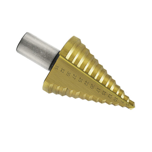 Step Drill Titaniums Plated Hexagonal/Round-Round Handle Gold