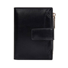 Small Wallets for Women Girls Coin Purse Bifold Wallet-Black