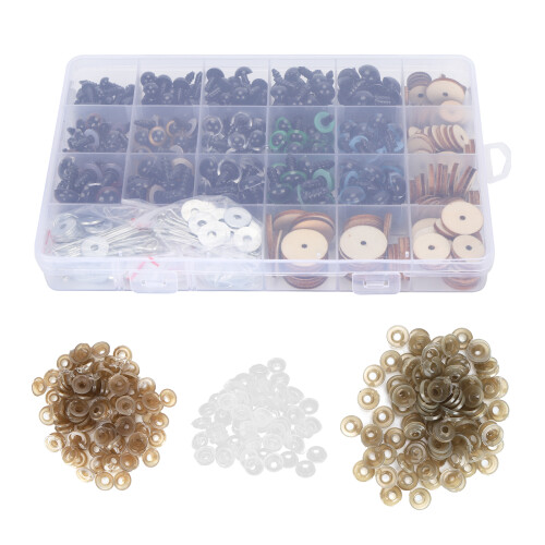 Plastic Eyes with Movable Joints for Plush Dolls, 6-12mm, Assorted Colors 1