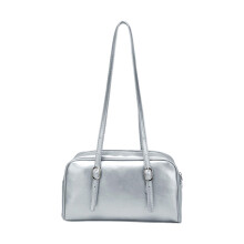 Contemporary PU Handbag Stylish Shoulder Bags Large-Silver