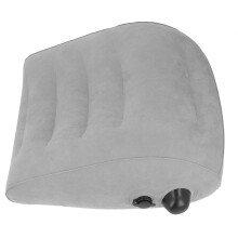 Coussin lombaire gonflable en PVC à flockage gris pour voyage