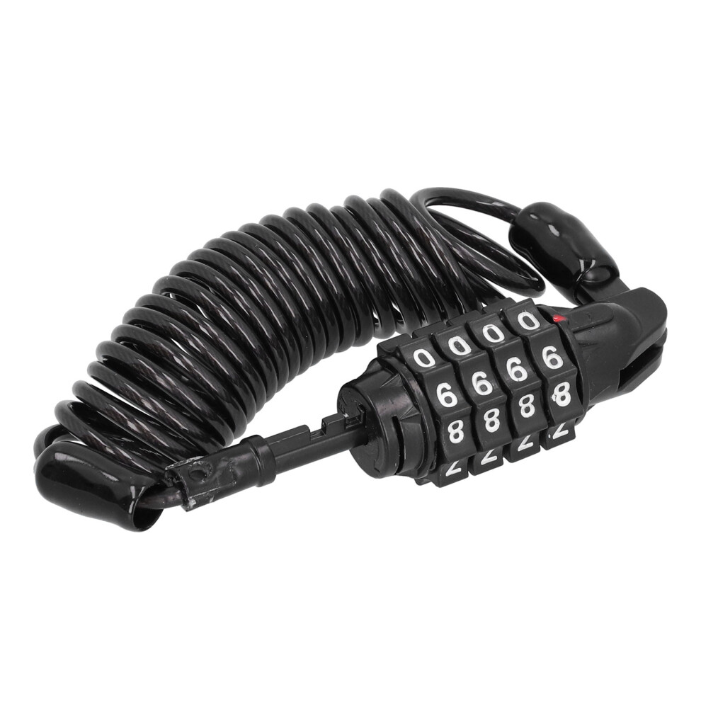 Motorcycle Helmet Cable Lock 1.5M Anti-Theft 4-Digit Combination Black 8061377667335