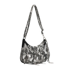 Damen-Umhängetasche mit Kette, PU-Leder, Achseltasche,-Grau