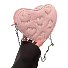 Pu-Umhängetasche, herzförmige Handtasche mit-Rosa