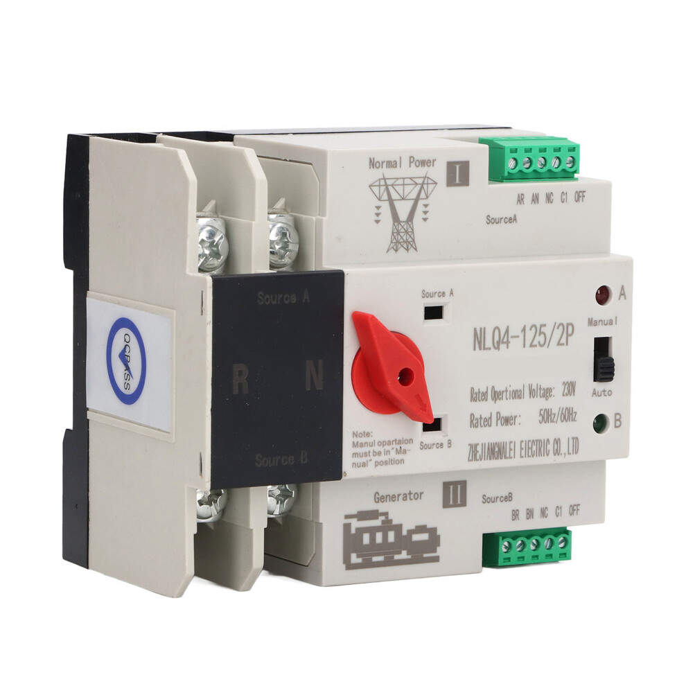Nlq4-125 2P Dual Power Transfer Switch 80A Ac230v, Silver 8711371974051
