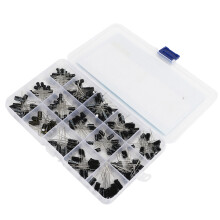 200PCS Aluminum Electrolytic Capacitors Assortment Kit 0.1-220UF Black