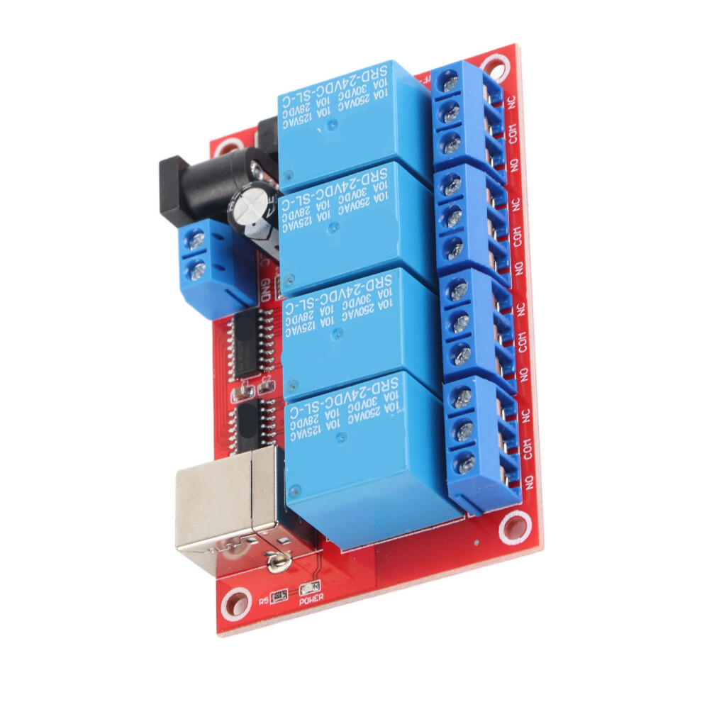 4 Channel Usb Relay Module 24V Pcb 10A Dc Ac Control Board 3541379172570