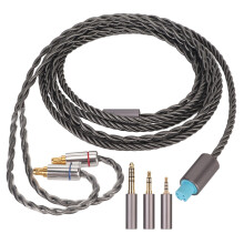 Cabo para monitor intra-auricular, design trançado durável e controle de microfone, 1,2 m (3,9 pés) em cobre livre de oxigênio banhado a prata