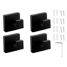 Ensemble de supports de clips de crochet à ventouse, 4-Noir