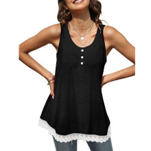 Débardeur à superposer pour femme, rallonge de chemise pour créer des superpositions en toutes occasions. Tunique fluide sans manches avec bordure