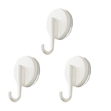 Crochet à ventouse 3 pièces, cintres muraux robustes,-Blanc