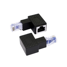 Adaptor RJ45 mascul-femelă cu unghi ascendent, soluție de cablare ascunsă, conector de rețea perfect pentru cablare ascunsă și reducerea