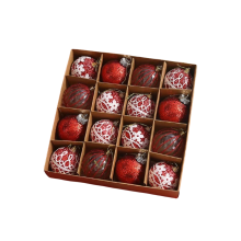 Glittering Finish Christmas Ornaments, 16Pcs Set Of Red And White Baubles For Vibrant Color Illumination During Holiday Season, Shatterproof Ensuring