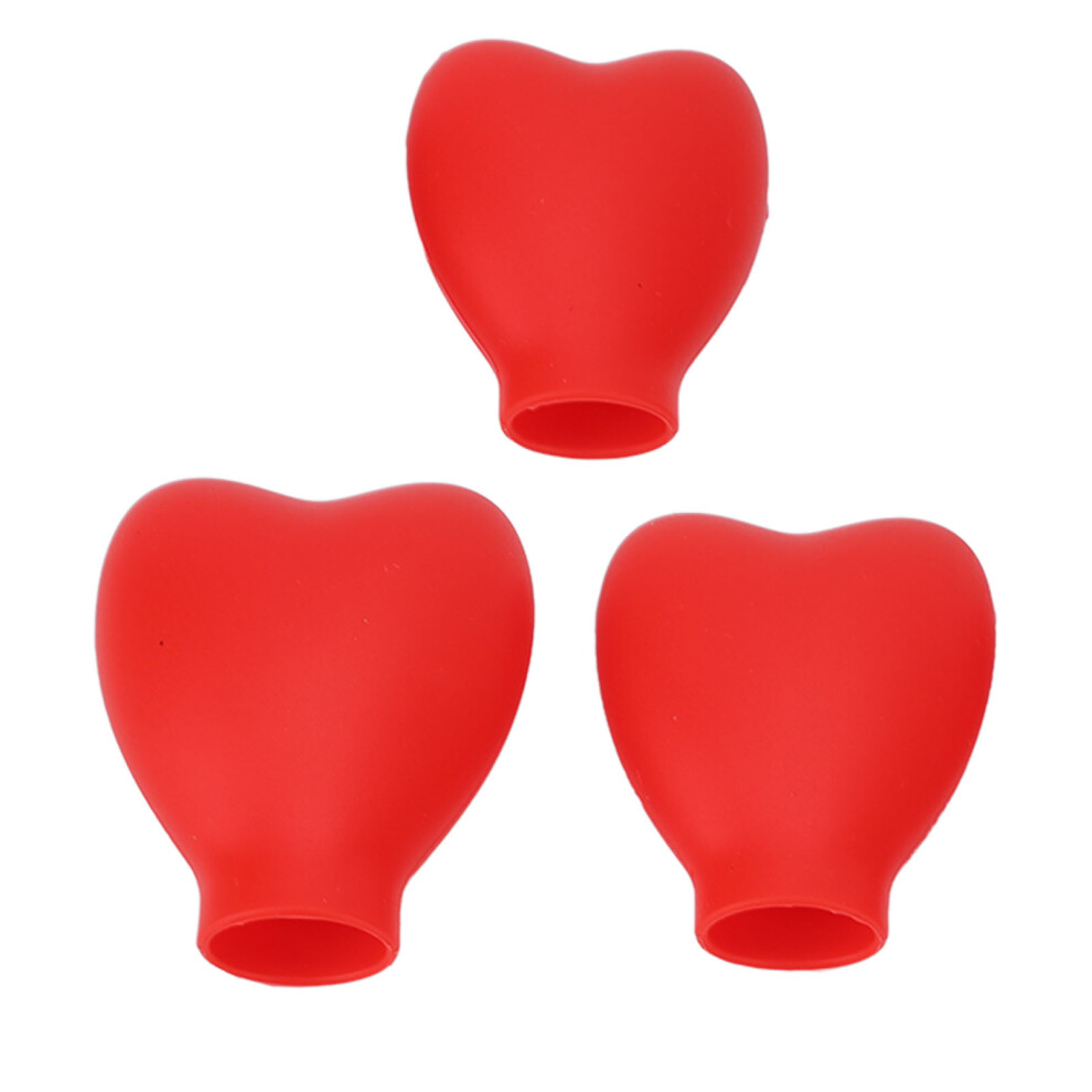3pcs Reusable Silicone Makeup Brush Covers Dustproof Protectors for Travel & Home Red