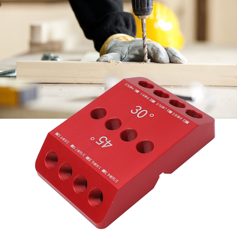 Drill Hole Guide Jig 30 45 90 Angles 4 Sizes Woodworking Locator 9341372879629