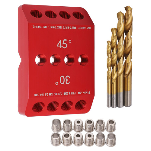 Drill Hole Guide Jig 30 45 90 Angles 4 Sizes Woodworking Locator 1