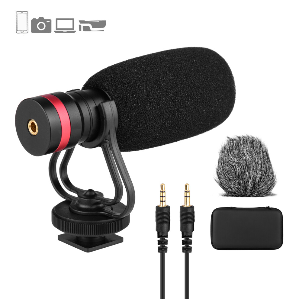 Cardioid Condenser Microphone With Windshield & Shock Mount For Smartphones & Cameras 4921379674820