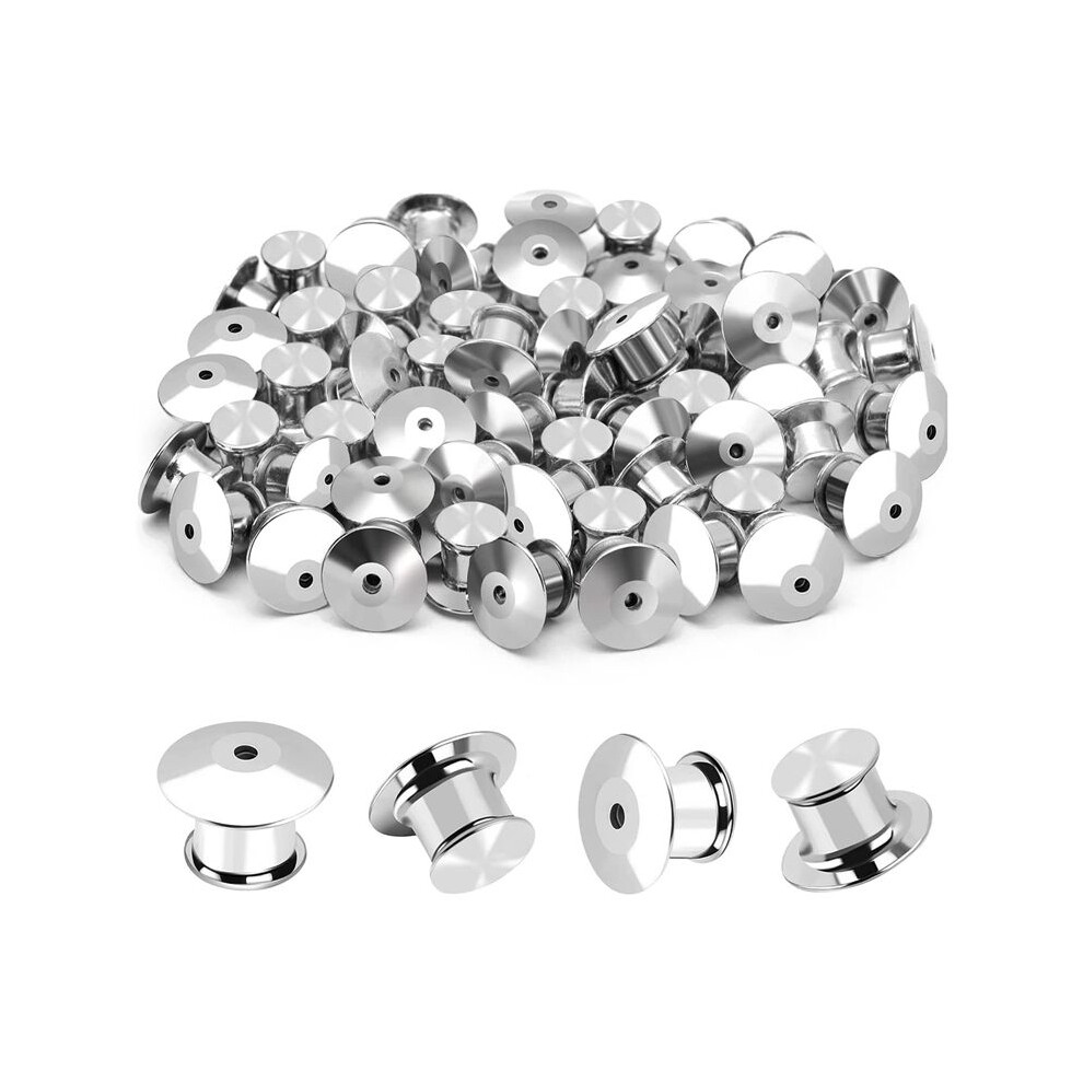 60Pcs Locking Pin Back Metal Pin Backing, Locking Pin Keeper Clasp For Brooch Enamel Lapel 4712433246646
