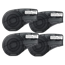4 Pack Label Tape for M21-500-499-TB Cartridge, Nylon Labels Tape,Black White 16 Inch Length 0.5 Inch Width