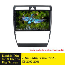 9 Zoll 2Din Autoradio-Blende für A6 C5 2002-2006 Armaturenbrett Video DVD-Player Verkleidungsrahmen Montageleiste