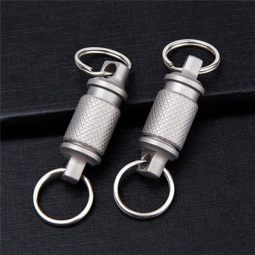 Titanium Quick Release Swivel Keychain, Pull Apart Detachable Keychain Heavy Duty Car Key Holder 2Pcs 2