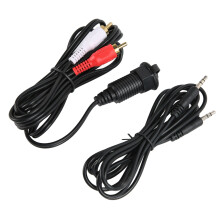 Cavo di montaggio a pannello AUX da 2m, 3,5mm a 3RCA per auto, barca e moto