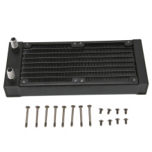 Black Oxidation Paint Water Cooling Radiator Aluminum Heat Exchanger High Speed Fan Configuration For Computers Printers Drones Engraving Machines