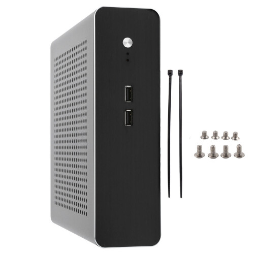Κομψή ασημένια θήκη Mini ITX, η πλήρως αλουμινένια κατασκευή εξασφαλίζει βέλτιστη
