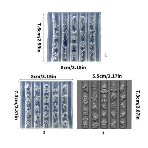 Nail Relief Mold Elastic Silicone Template for Ribbon-pattern 2 1