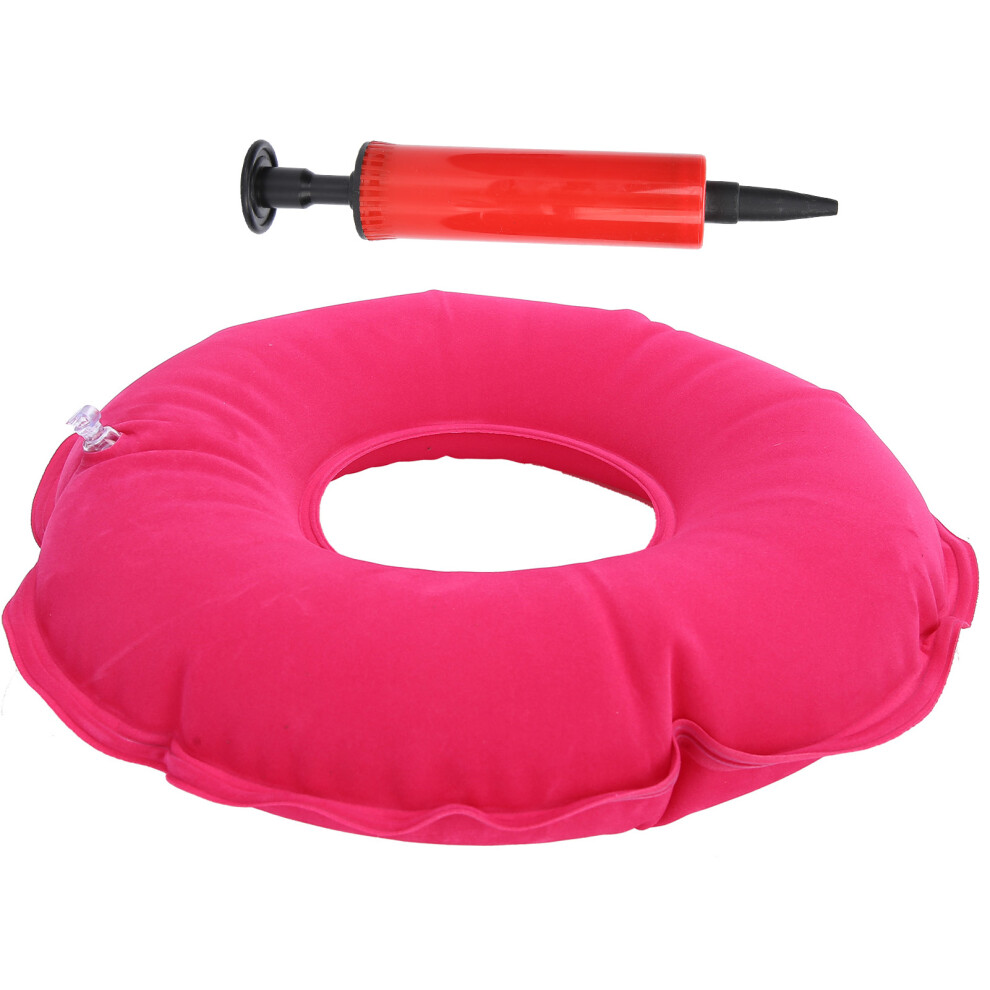 Anti Bed Sores Inflatable Donut Cushion Pillow, Pressure Relief For Elderly Hemorrhoids Bedridden Patients, Portable Comfortable Plush Fabric Sciatic