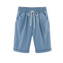 Pantaloncini Bermuda casual da donna, pantaloncini Bermuda leggeri con coulisse in vita elasticizzata e tasche, pantaloncini comodi, morbidi e