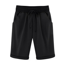 Pantaloncini Bermuda da donna, pantaloncini estivi casual al ginocchio con elastico in vita e coulisse, pantaloncini sportivi in morbido cotone con