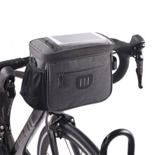 Bolsa de guidão para bicicleta Rider's Haven, ideal para aventureiros, compatível com diversos modelos de bicicleta, com suporte impermeável para