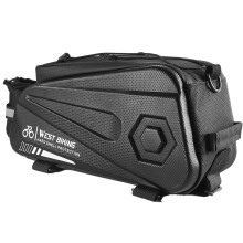 Bolsa para bagageiro de bicicleta, impermeável, grande capacidade, faixa refletora para maior visibilidade, conversível em bolsa de ombro ou de