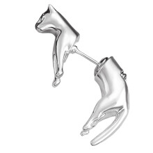 Katten oorbellen afneembare charme bungelen sieraden voor-Zilver