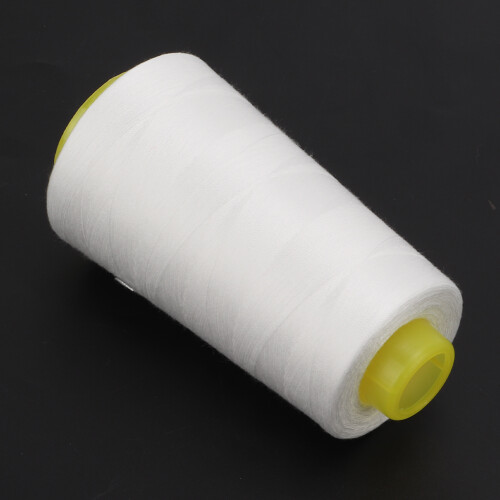4 Stück Overlockgarn, weiß, Premium-Polyester,