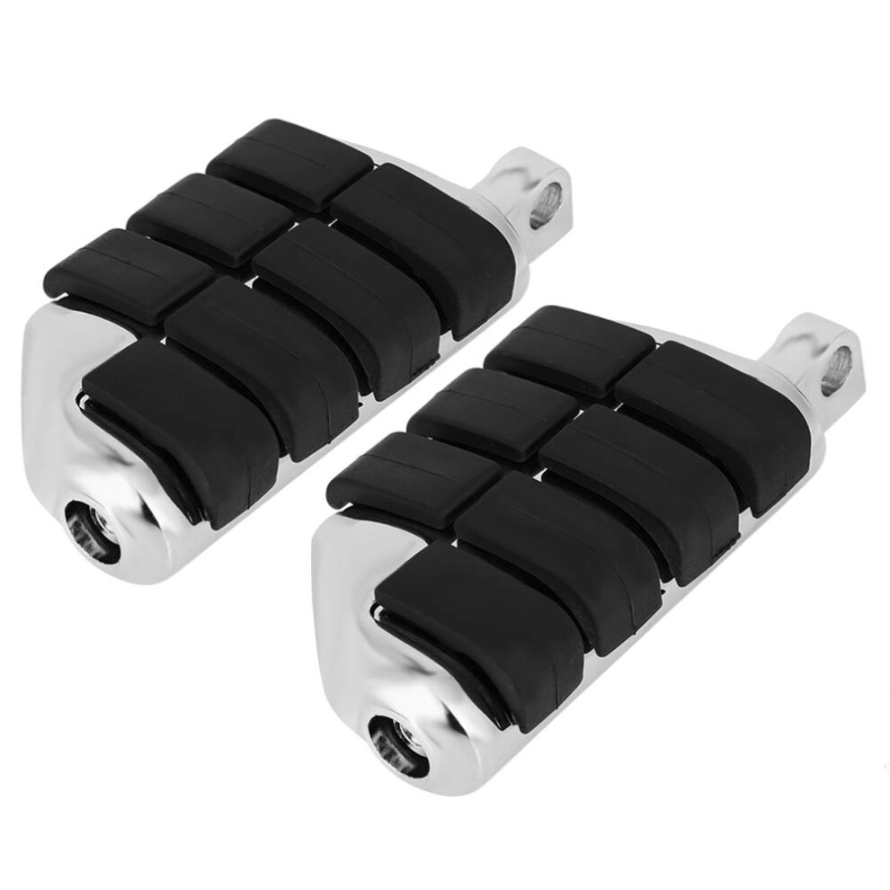 Refit Foot Pedals Rubber Lion Foot Pegs Vibration Damping Comfortable Ride For Softail Aluminium Alloy 13.5Cm 5 Pieces Silver/Black 9426802578898