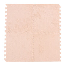 10 Stück Plüsch-Schaumstoff-Bodenmatten-Set – Dicke Steckbare Coral-Fleece-Teppiche in hellem Beige