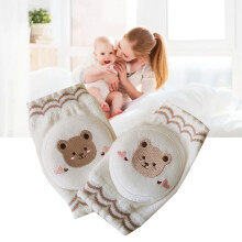 Sanfte, reine Baumwoll-Knieschoner für Babys, verstellbar, rutschfest, Bärenmuster