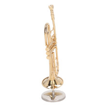 Modèle de trombone miniature en laiton avec support – Or, 19,5 cm