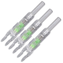 Flèches à flèche verte lumineuse pour extérieur, lot de 3 pièces, adaptées aux flèches de 6,2 mm, accessoires pour archerie