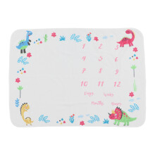 Coperta per le tappe fondamentali, tema dinosauri, cartone animato, design con dinosauri, calendario del primo anno, accessorio fotografico per le