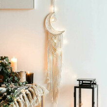 Dream Catcher with Unique Design, Handmade Moon Star Macrame Wall Hanging, Home Decoration Ornament, Symbolic Meaning of Native American Beliefs,