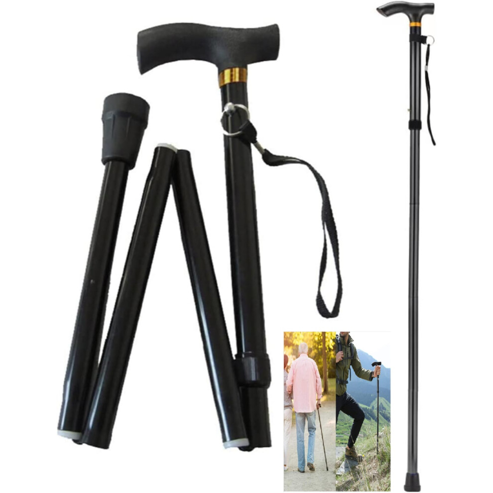 Walking Cane For Women And Men, Anti-Slip Rubber Tip Adjustable From 33 To 37 Inches, Premium Mobility Aids Wrap It Up Design For Compact Storage And