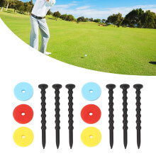 Golf Tee Holder ABS Langer Ballbasis-Set mit bunten Scheiben für Outdoor-Golfing