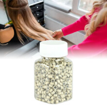 500 Stück Haarextensions Silikonringe Doppel-Schichten Mikro-Link-Perlen 13mm